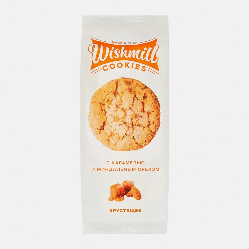 Печенье хрустящее карамель миндаль орех Wishmill 180г фото 1