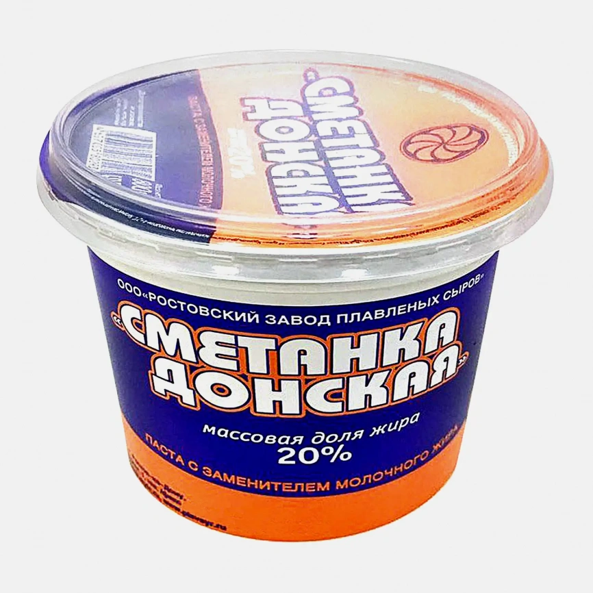 Продукт Донская молокосодержащий с заменителем молочного жира по телхнологиям сметаны 20% 800г фото 1