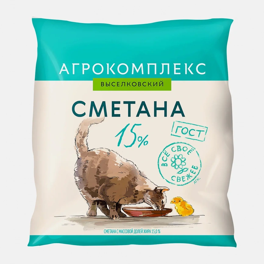 Сметана Агрокомплекс 15% 400г фото 6