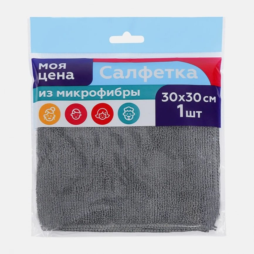 Салфетка Моя цена из микрофибры 30*30см в ассортименте фото 4
