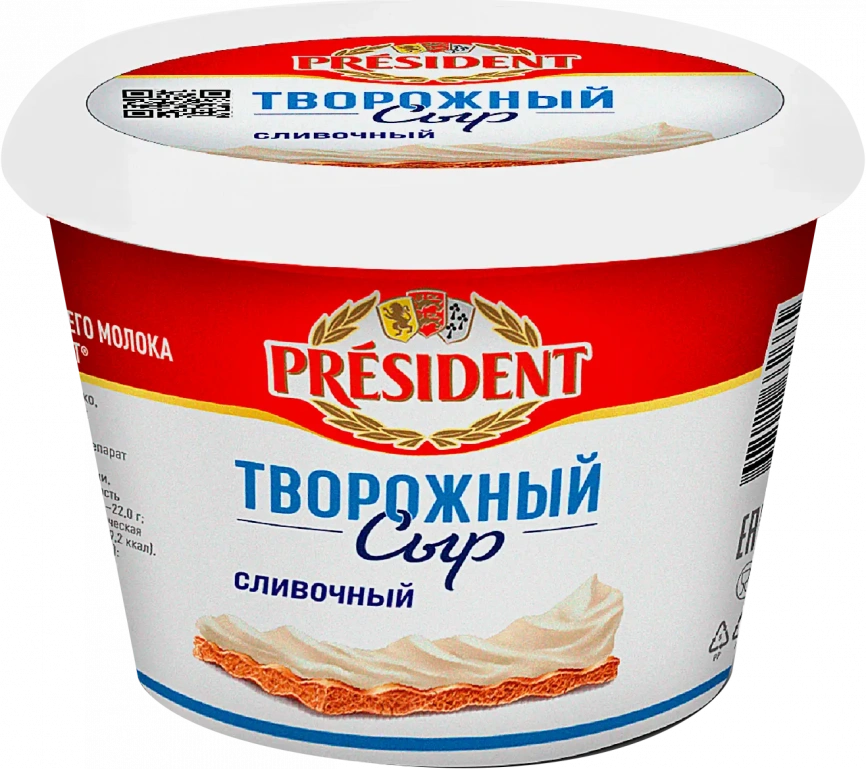 Сыр творожный President Сливочный 56% 140г фото 2