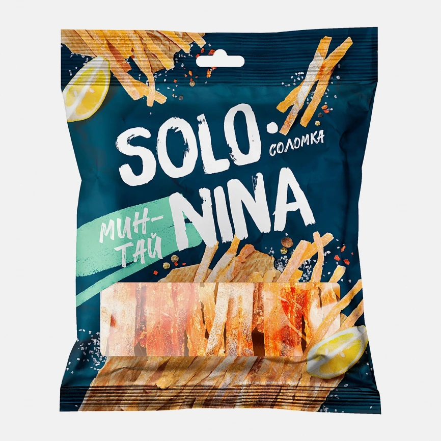 Минтай Solo Nina соломка с перцем сушено-вяленый 70г фото 1