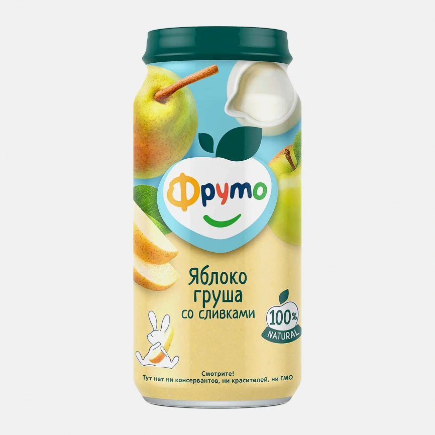 Пюре ФрутоНяня из яблок и груш со сливками 250г фото 1