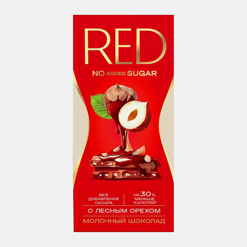 Шоколад Red молочный с лесным орехом без добавления сахара 70г фото 1