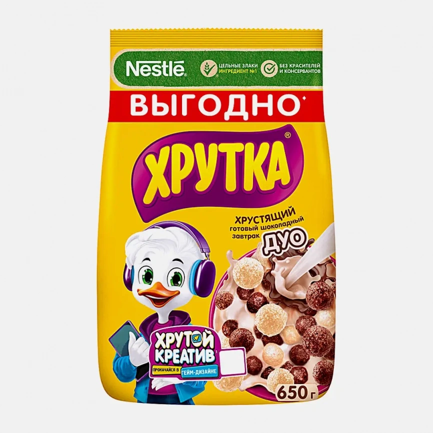Шарики шоколадные для завтрака Хрутка Duo 650г фото 1