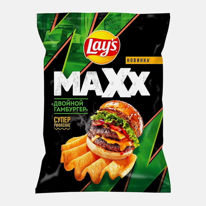 Чипсы Двойной гамбургер Lays Мaxx 100г фото 1