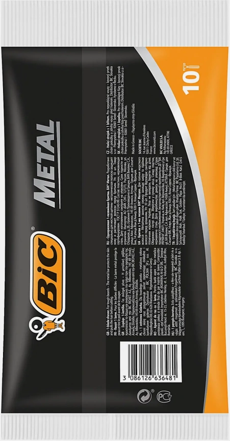 Бритва мужская BIC Metal одноразовая 1 лезвие защитная металлическая полоска 10шт фото 2