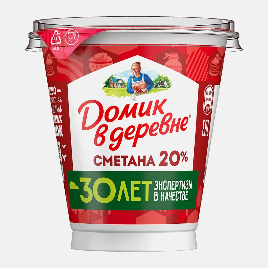 Сметана Домик в Деревне 20% 300г фото 1