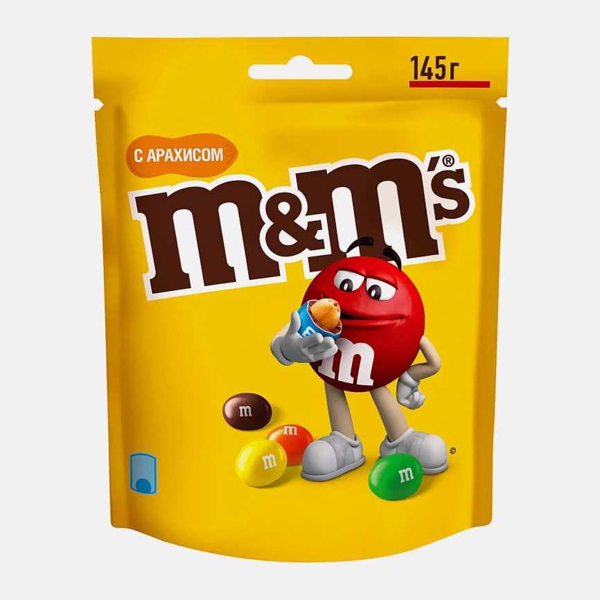 Драже M&M's с арахисом и молочным шоколадом 145г фото 2