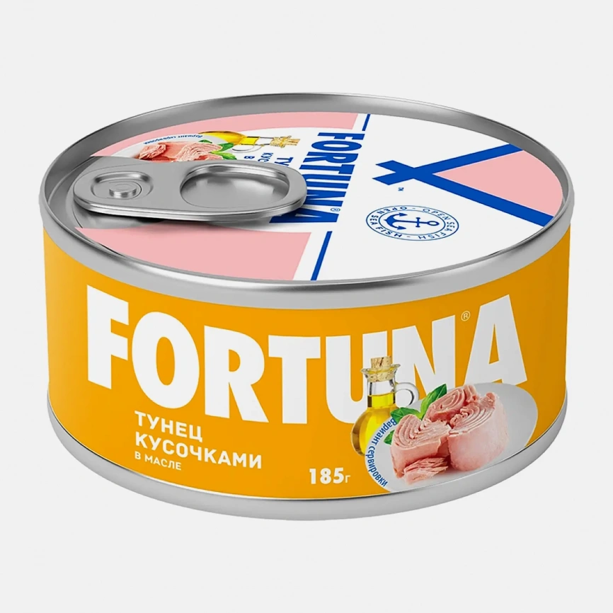 Тунец Fortuna кусочки в масле 185г фото 1