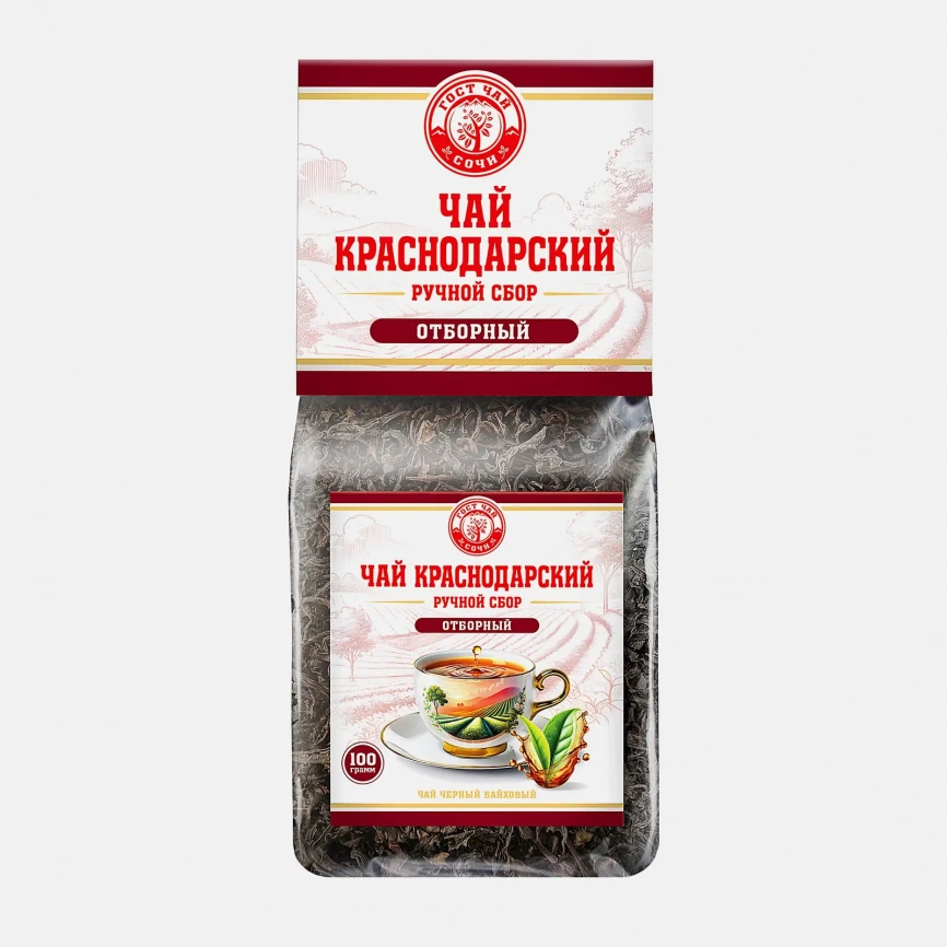 Чай черный Краснодарский Гост ручной сбор байховый 100г фото 1