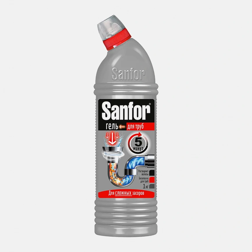 Средство для чистки труб и устранения засоров Sanfor 750г фото 1