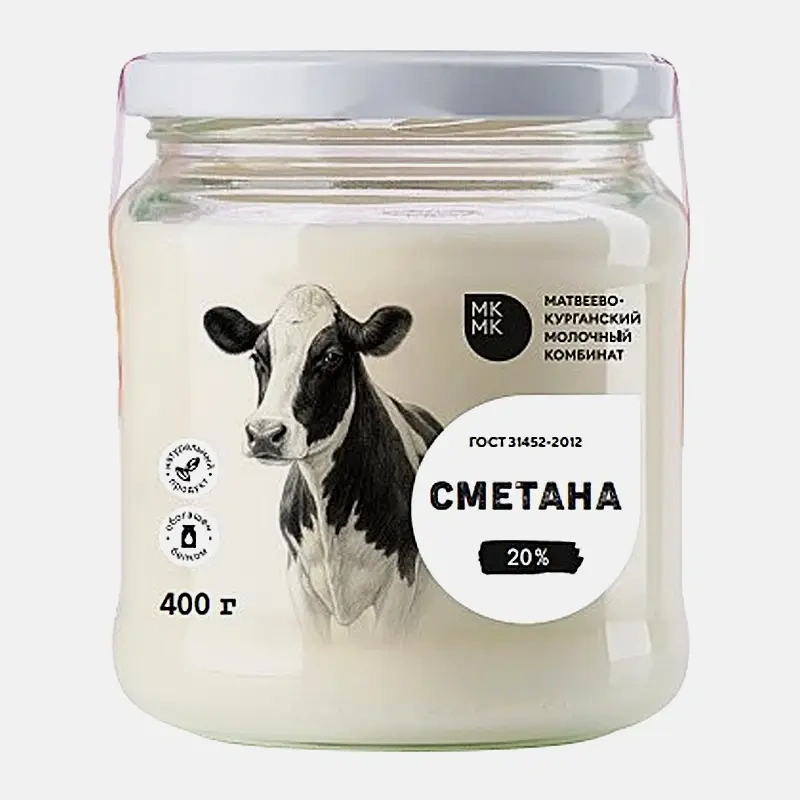 Сметана 20% 400г фото 1