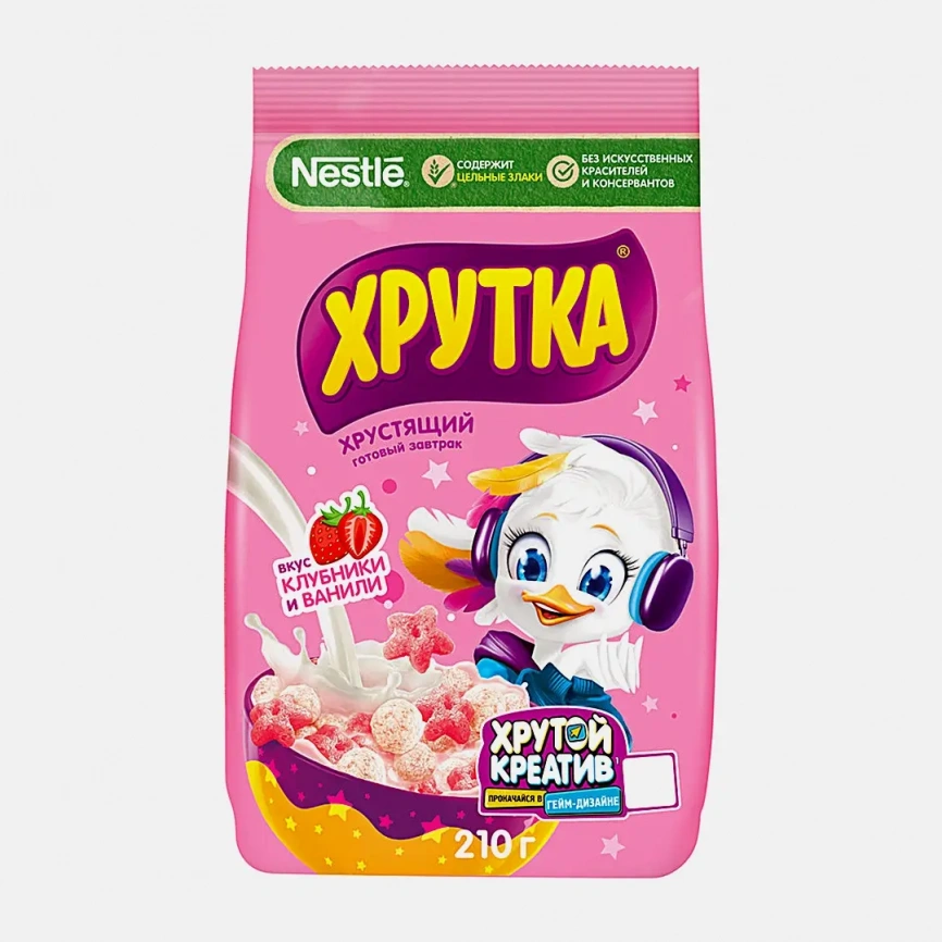Завтрак готовый клубника и ваниль Хрутка 210г фото 1