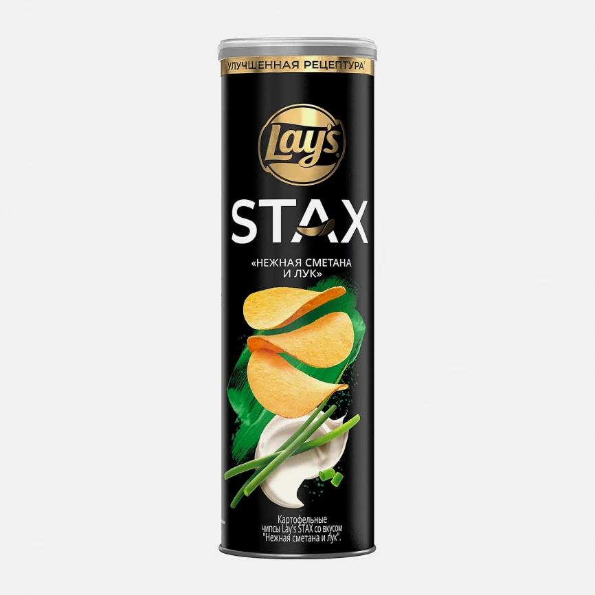 Чипсы Нежная сметана и лук Lays Stax 140г фото 4