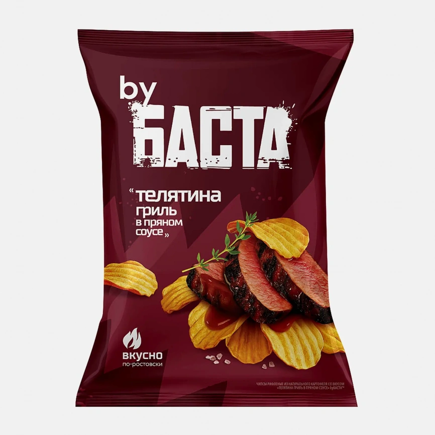 Чипсы рифлёные телятина гриль и пряный соус By Баста 120г фото 1
