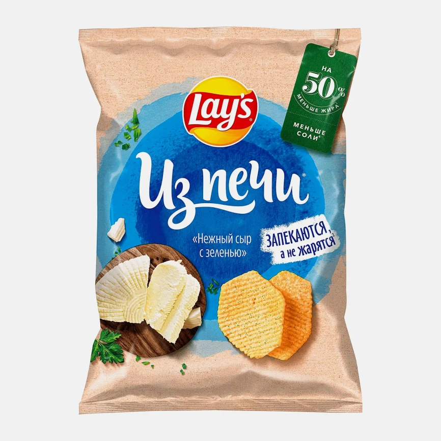 Чипсы Lays Из печи Нежный сыр с зеленью 81г фото 4