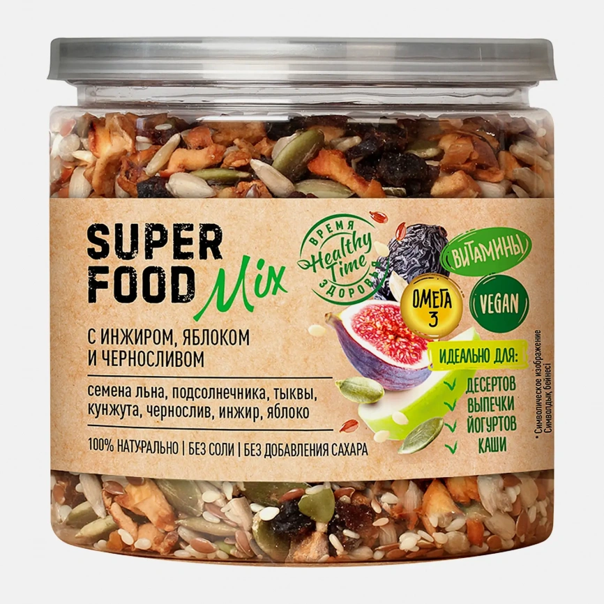 Смесь семян Superfood Mix с инжиром, яблоком и черносливом Царская Приправа 270г фото 1
