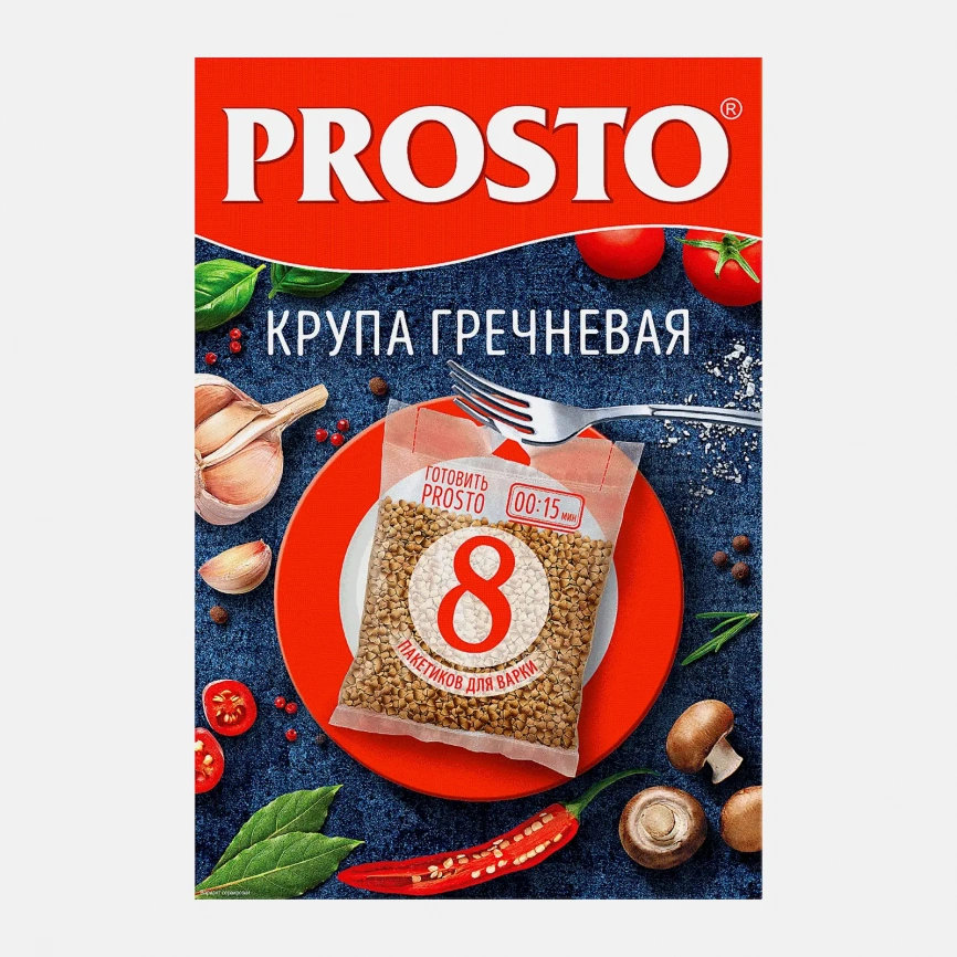 Крупа Prosto Гречневая ядрица 8пак*62.5г фото 1