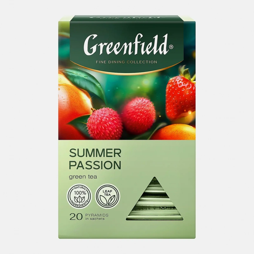 Зелёный чай ароматизированный Greenfield Summer Passion 20 пирамидок фото 1