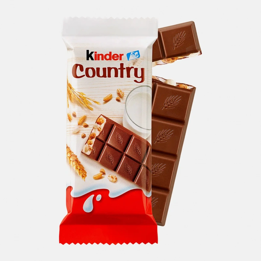 Молочный шоколад Country с молочно-злаковой начинкой Kinder 23.5г фото 1