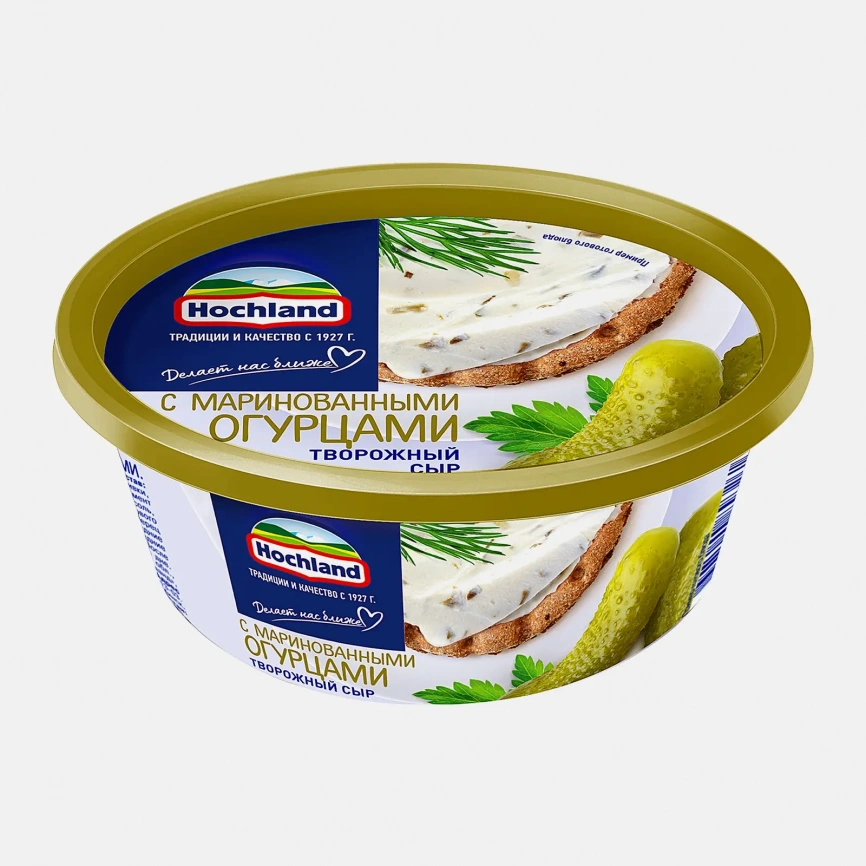 Сыр творожный Hochland с маринованными огурцами 60% 140г фото 2