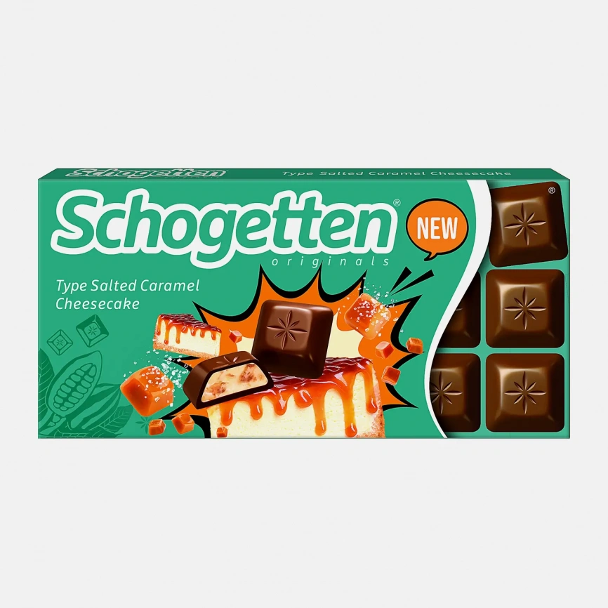 Шоколад молочный Salted Caramel Cheesecake Schogetten 100г фото 1