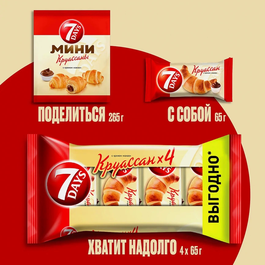 Круассан с кремом Какао 7Days 65г фото 8