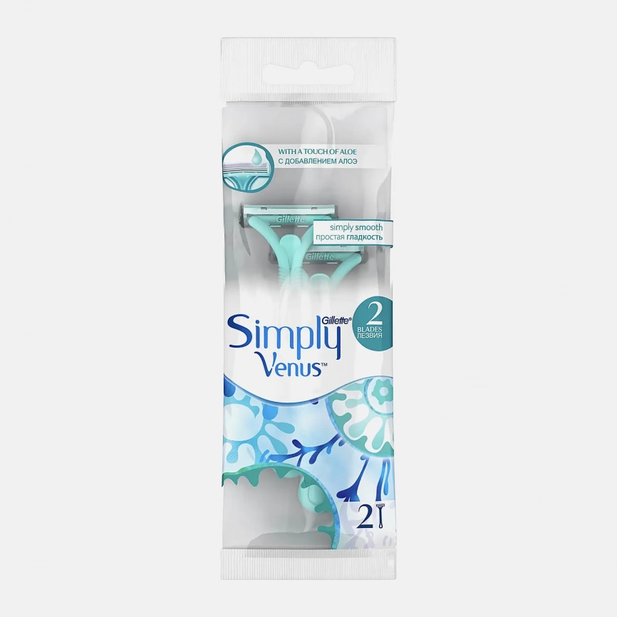 Одноразовый бритвенный станок Gillette Venus Simply 2 женская 2шт фото 2