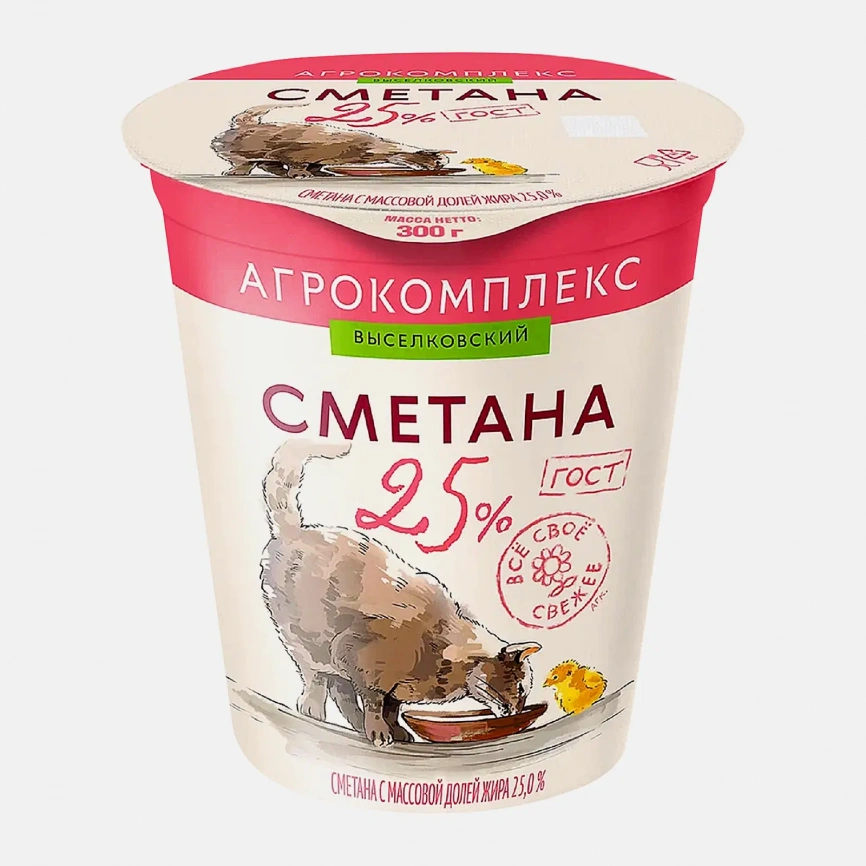 Сметана Агрокомплекс 25% 300г фото 1