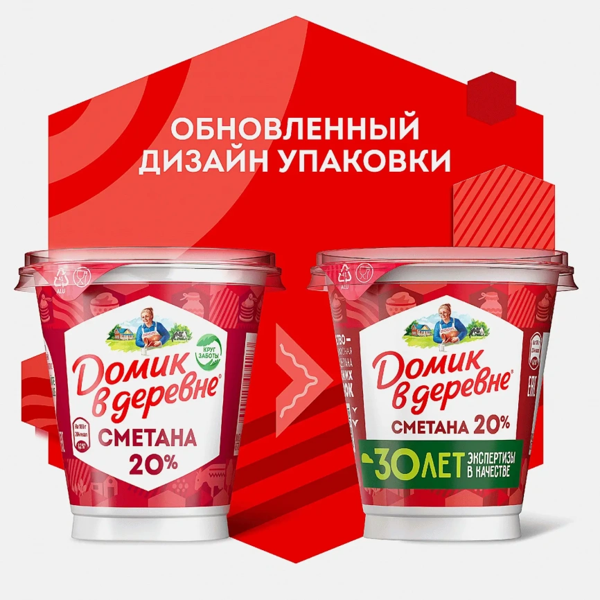 Сметана Домик в Деревне 20% 300г фото 4