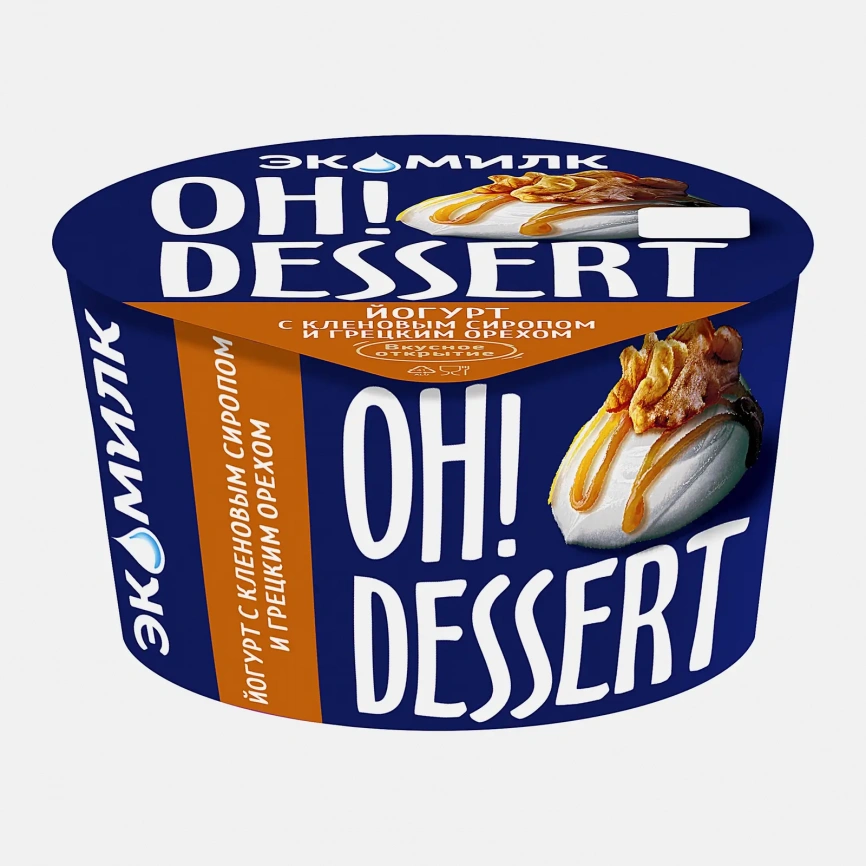 Йогурт с кленовым сиропом и грецким орехом Экомилк Oh!Dessert 4.2% 130г фото 1
