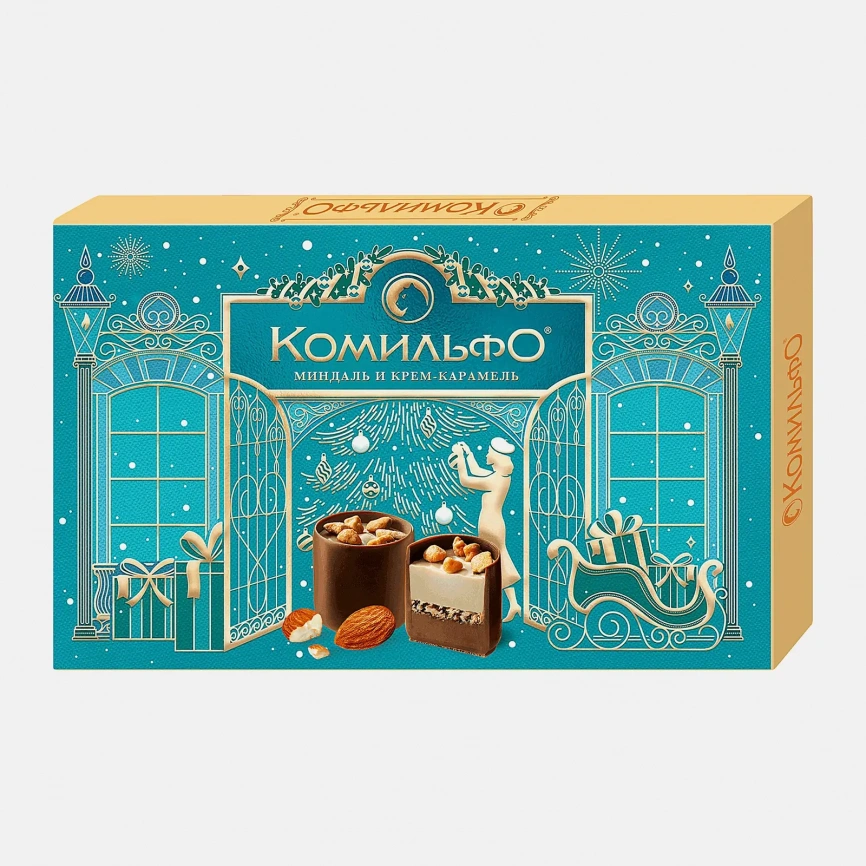 Конфеты шоколадные Миндаль и крем-карамель Комильфо 116г фото 1