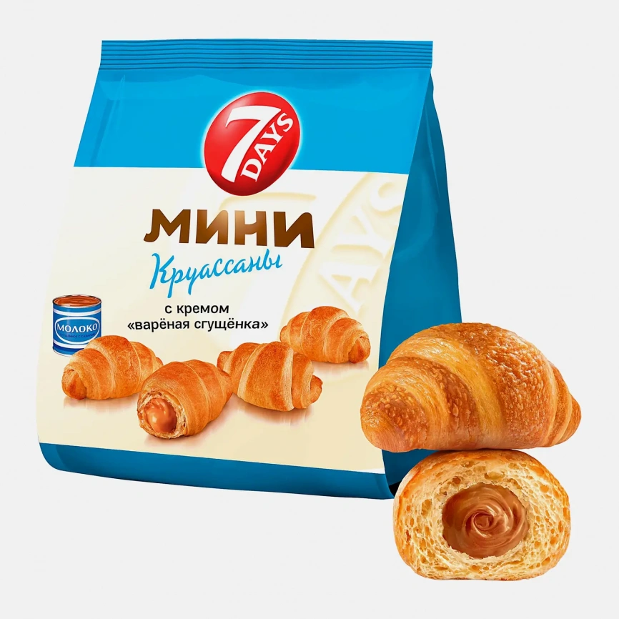 Мини-круассаны с кремом вареная сгущенка 7Days 265г фото 1