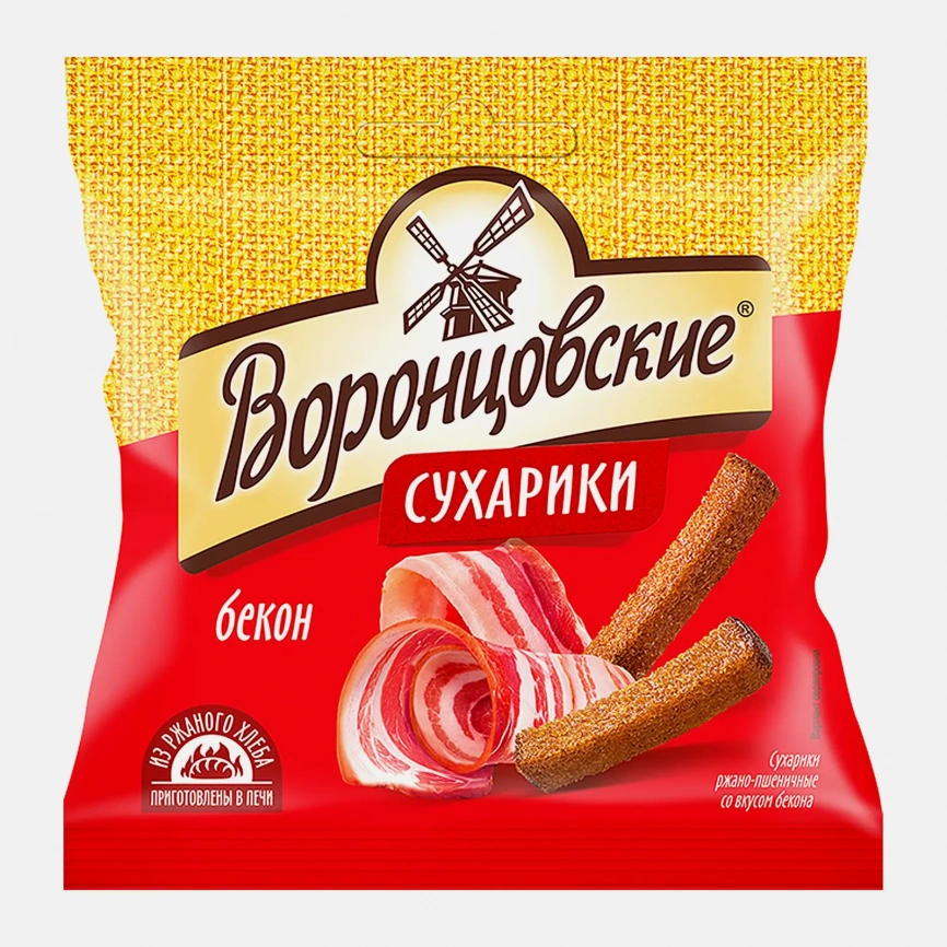 Сухарики Воронцовские ржано-пшеничные бекон 80г фото 1