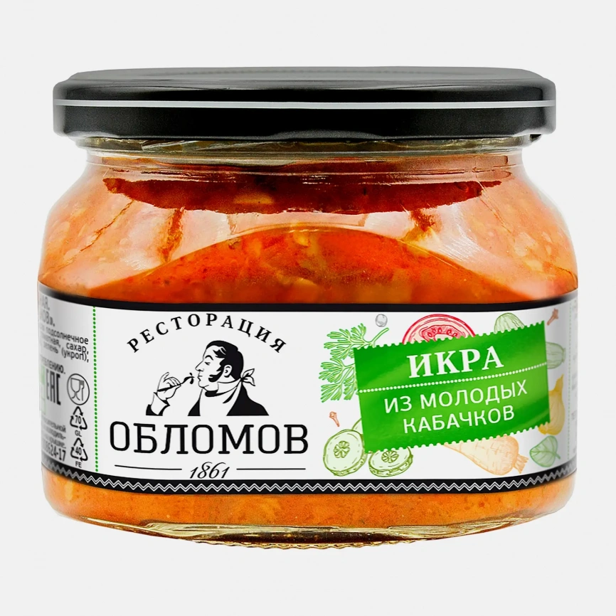 Икра из молодых кабачков Ресторация Обломов 320г фото 1