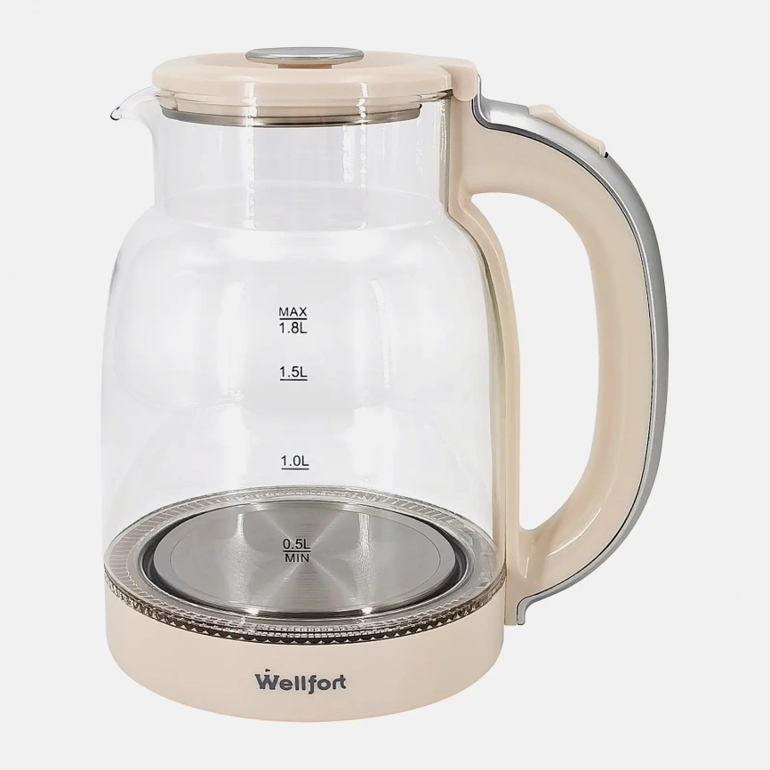 Электрический чайник стеклянный 1500Вт Wellfort TY-GL1520AX 1.8л фото 1