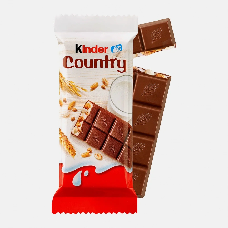 Молочный шоколад Country с молочно-злаковой начинкой Kinder 23.5г фото 1