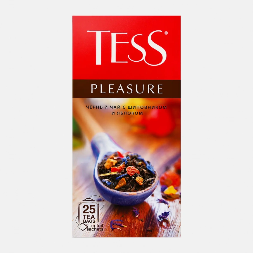Чай черный Tess Pleasure с шиповником и яблоком 25пак*1.5г 37.5г фото 1
