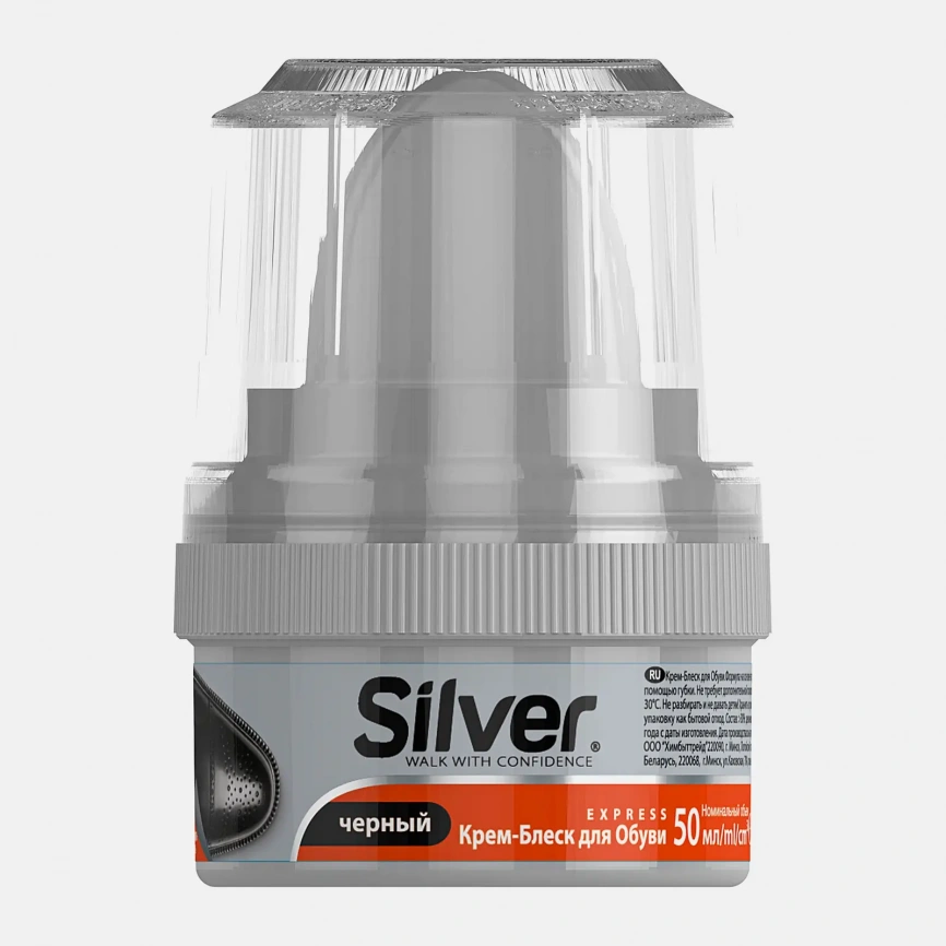 Крем-блеск для обуви Silver Черный 50мл фото 1