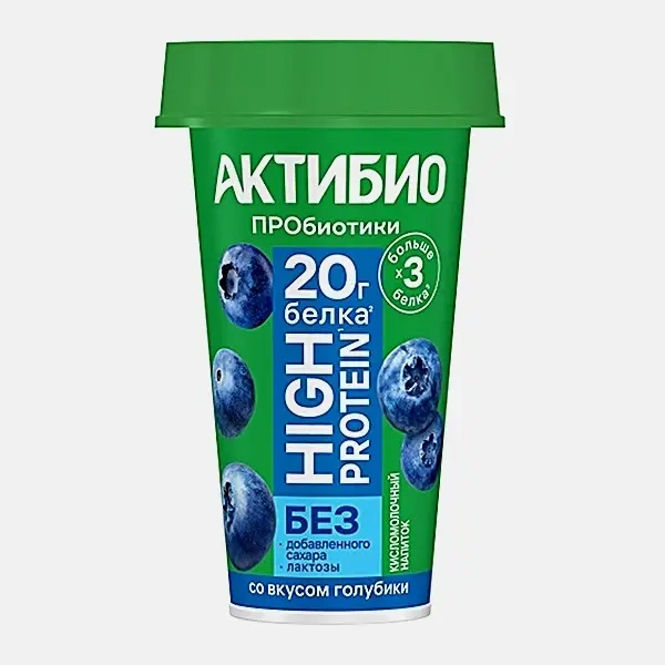 Кисломолочный напиток голубика Актибио высокобелковый 1.5% 190г фото 1
