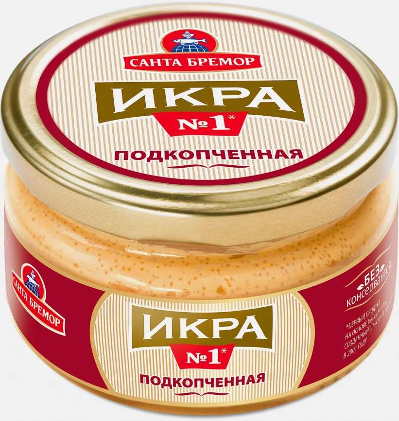 Икра мойвы Санта Бремор Подкопченная 180г фото 2