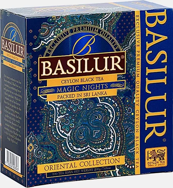 Чай черный Basilur Magic Nights клубника абрикос ананас папайя 100пак*2г фото 1