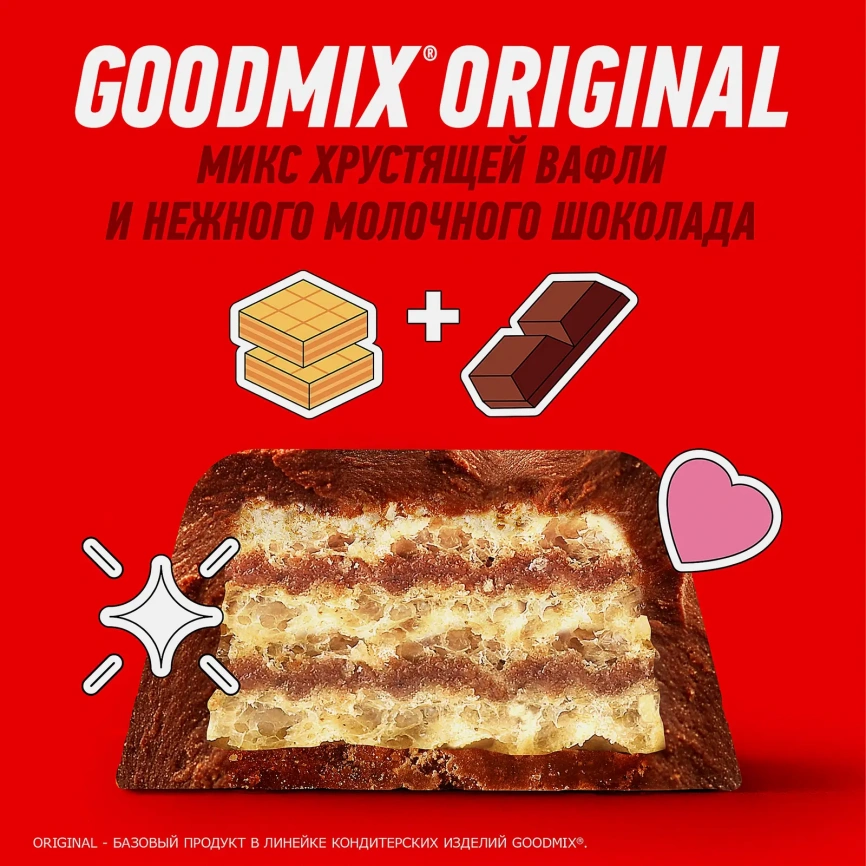 Батончик шоколадный с хрустящей вафлей Goodmix 29г фото 4