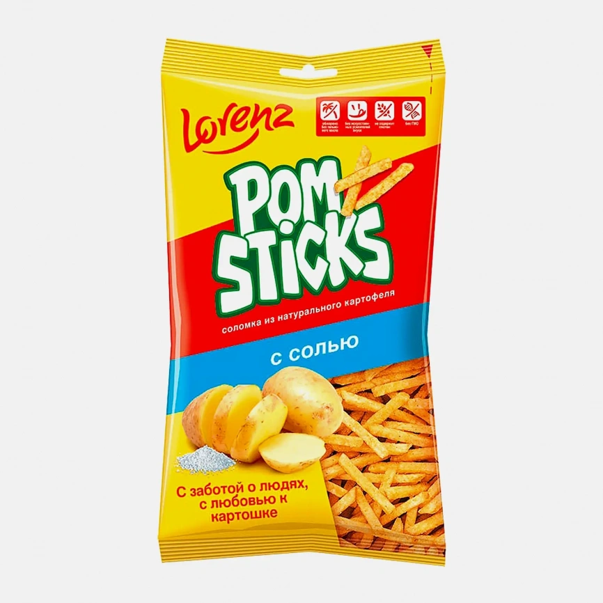Чипсы картофельные соломкой Pomsticks с солью 100г фото 1