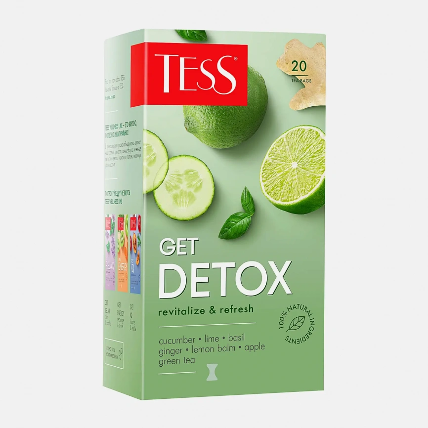 Чай зеленый Tess Get Detox 20пакетиков 30г фото 3