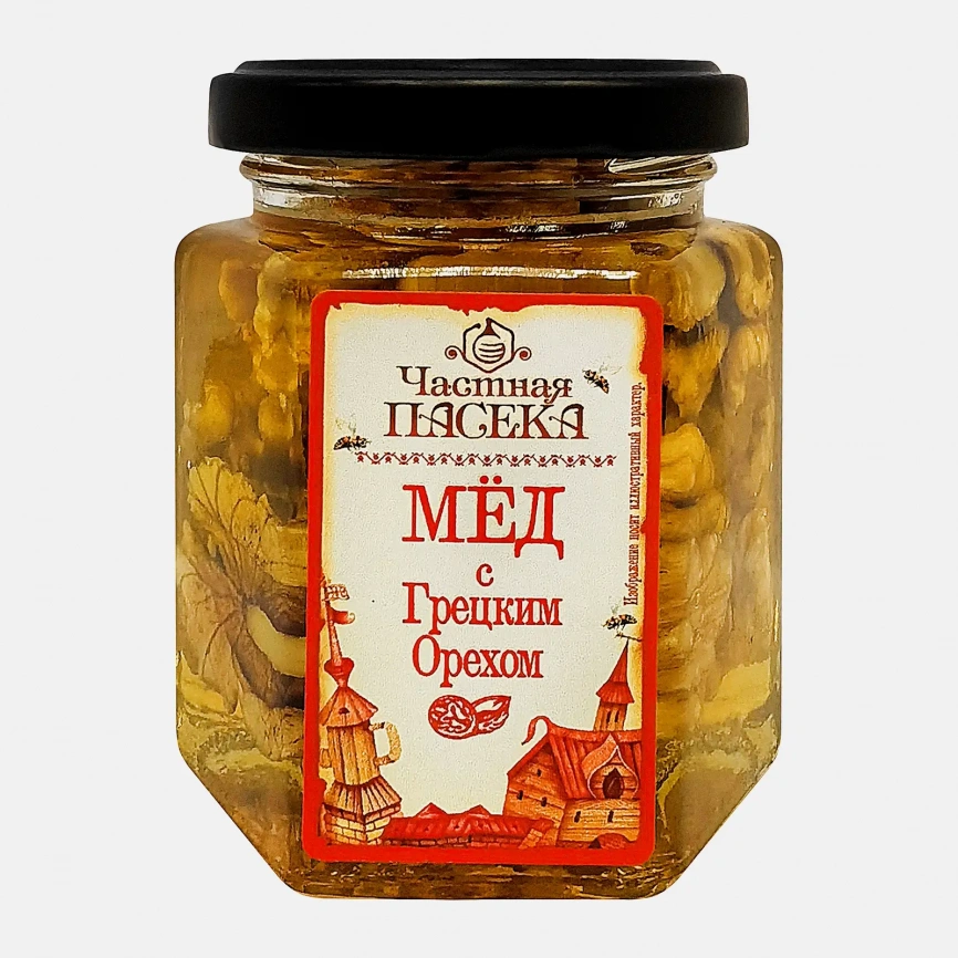 Мед с грецким орехом Частная пасека 225г фото 1