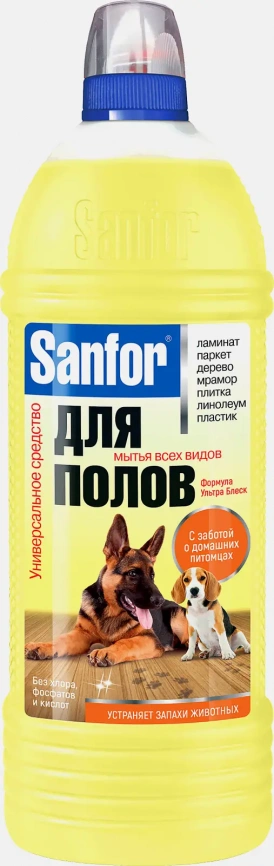 Средство для мытья полов Sanfor для домов с питомцами 1л в ассортименте фото 1