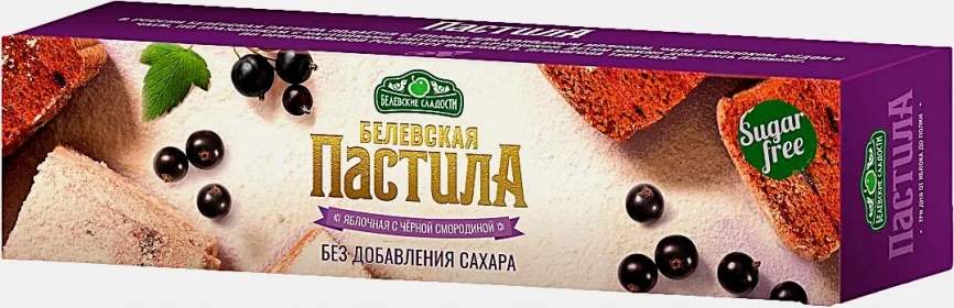 Пастила яблоко и черная смородина Белевская Хрустила 100г фото 1