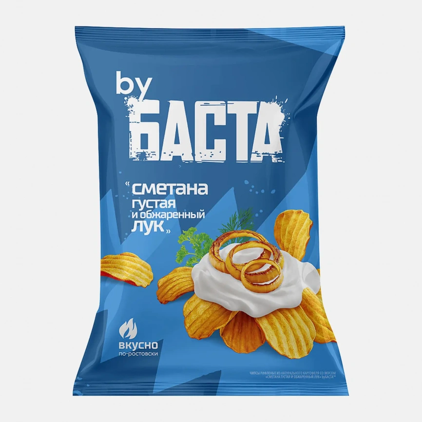 Чипсы рифлёные сметана и лук By Баста 120г фото 1